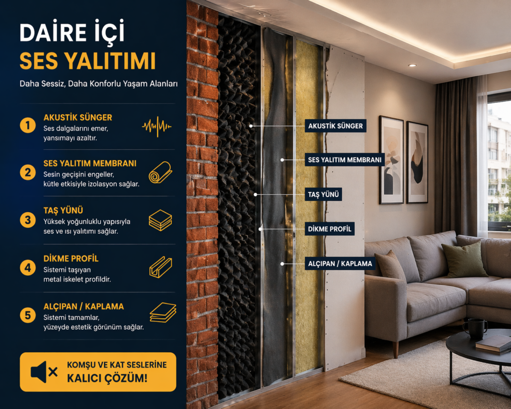  Sultanbeyli Daire İçi Ses Yalıtımı